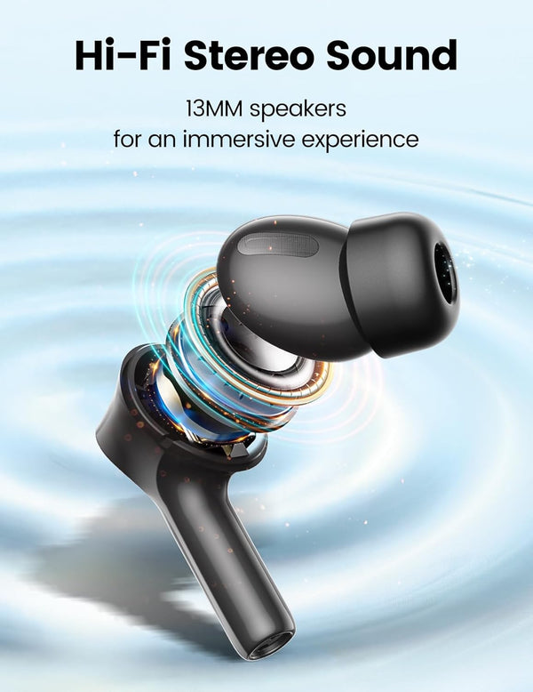 Wireless Earbuds Bluetooth 5.3 Headphones 50H Playtime Deep Bass Stereo Ear Buds with Mic IPX7 Waterproof Comfort Lightweight in Ear Earphones for