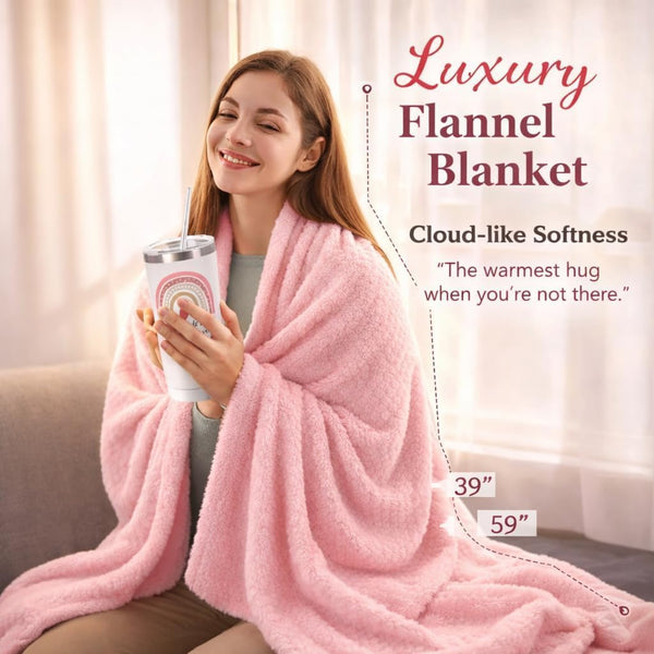 Get Well Soon Care Package for Women, 12 Pcs Deluxe Self-Care Gift Box with Pink Cozy Blanket, Tumbler, Candle & Spa Feel Better Basket – After