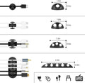 Cable Management Organizer Kit 2 Cable Sleeve Split with 41Self Adhesive Cable Clips Holder, 10Pcs and 2 Roll Self Adhesive Tie and 100 Fastening