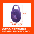 JBL Clip 5 - Ultra-Portable, Waterproof & Dustproof Bluetooth Speaker, Big Pro Sound with Punchy Bass, Integrated Carabiner, up to 12 Hours of