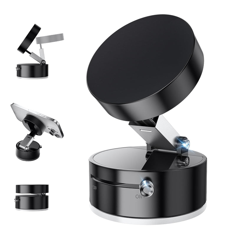 Vacuum Suction Magnetic Phone Holder, Upgraded Suction Cup Phone Holders, Magnetic Car Phone Holders for Phone and All Smartphones, Portable Phone