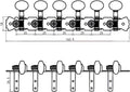 BQLZR Chrome 12 String Acoustic Guitar Machine Heads 6L6R
