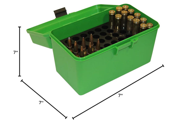MTM H50-R-MAG Deluxe 50-Round Rifle Ammo Box 300 Win Mag 30-30 375 H&H 7Mm Rem Mag
