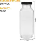 Encheng Vintage Water Bottles,Glass Drinking Bottles 16Oz,Square Beverage 500Ml with Lids for Kombucha,Tea,Glass Homemade Drinks,Travel Reusable