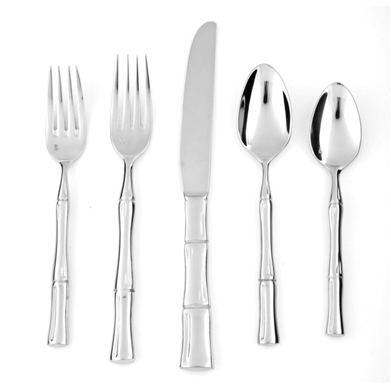 FORTESSA Royal Pacific 18/10 Stainless Steel Flatware, 5 Piece Place Setting with Table Knife, Forks and Spoons (Service for 1), Dishwasher Safe,
