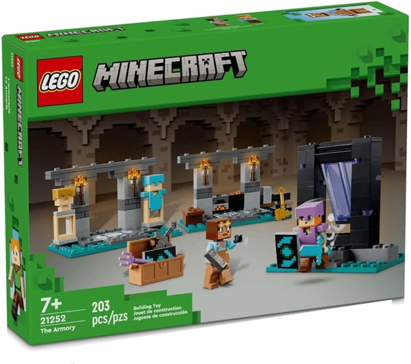 LEGO Minecraft the Armory Building Set, Includes Popular Minecraft Figures Alex and Armorsmith, Action Toy for Gamers and Kids, Gift for Boys and