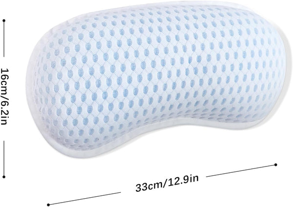 Bathtub Bath Pillows for Tub - Bathtub Pillow for Neck & Back Support with Ergonomic TPE, 4D Mesh Upgraded Bath Tub Pillow Headrest with 3 Strong