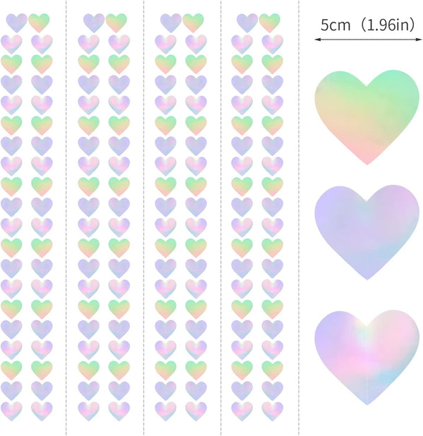Iridescent Disco-Holographic Heart Garland - 52Ft Wedding Hanging Decoration Neon Streamers Banner, Perfect for Bridal Shower, Birthday, Baby