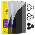 Pehael [2+2 Pack Iphone 13 Pro Max Privacy Screen Protector with Camera Lens Protector Full Coverage Anti-Spy Tempered Glass Film 9H Hardness