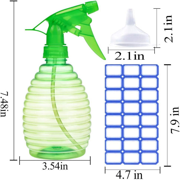 Spray Bottles - 3 Pack, 16 Oz - Mist/Stream, Bright Colors, Sturdy, Leak Proof, BPA Free, for Cleaning, Plants, Pet, Vinegar, BBQ, Hair, Cooking -