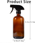Amber Glass Spray Bottles,16Oz Large Refillable Spray Bottle for Cleaning, Essential Oils, Plant and Hair Care,Nozzle with Fine Mist and Stream