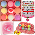 Bath Bombs for Kids with Surprise Inside, 9 Heart Imprint Kids Bath Bombs for Girls, Toddler Bath Bomb with Bracelets Inside, 3 4 5 6 7 8 Year Old