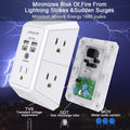USB Wall Charger, Surge Protector, QINLIANF 5 Outlet Extender with 4 USB Charging Ports (4.8A Total) 3-Sided 1680J Power Strip Multi Plug Outlets