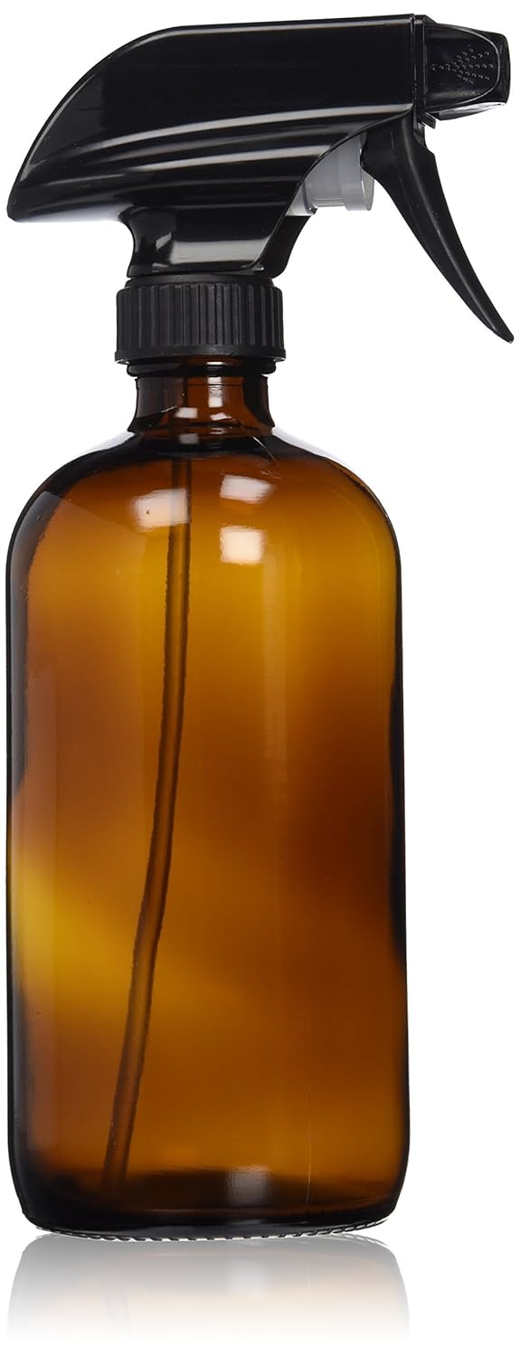 Sally'S Organics 16Oz Amber Glass Spray Bottle for Thieves Cleaner, Essential Oils, Cleaning Solutions & Plants - Refillable, Chemical-Resistant,