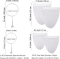 WMKGG Ultra Fine Mesh Strainer Bags, Reusable Mesh Filter Bags with Stainless Steel Handle Frame for Filter Nutmilk, Coffee, Milk, Butter, Juices