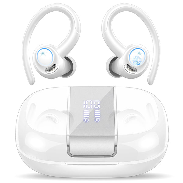 Headphones Wireless Earbuds Sport, Bluetooth 5.3 over Ear Buds Stereo Deep Bass Headset with Earhooks, 48H Wireless Earphones with HD Mic, IP7