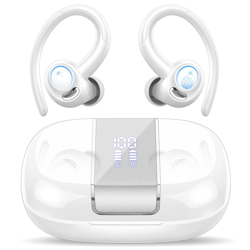Headphones Wireless Earbuds Sport, Bluetooth 5.3 over Ear Buds Stereo Deep Bass Headset with Earhooks, 48H Wireless Earphones with HD Mic, IP7