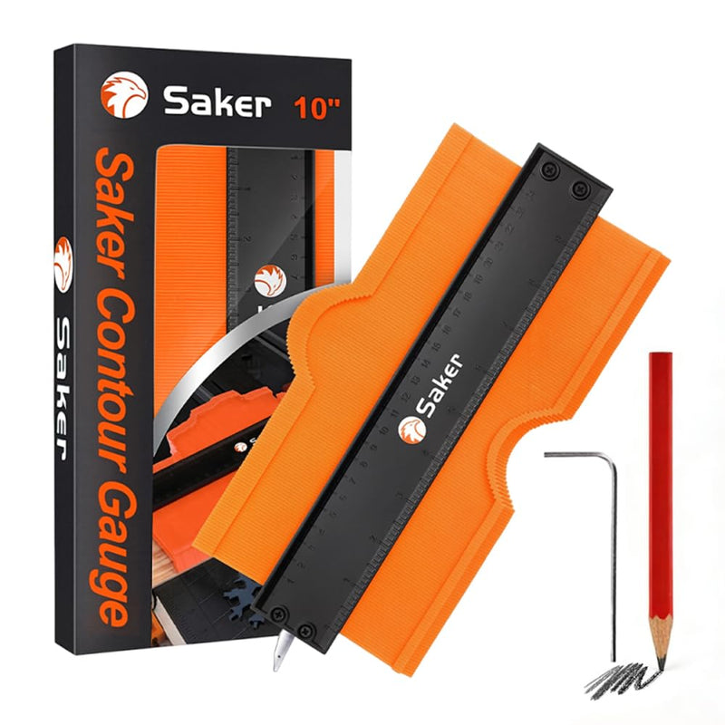 Saker Contour Gauge (10 Inch) Profile Tool-Adjustable Lock Father'S Day Gift for Men Women Dad Him Boyfriend Husband-Precisely Copy Irregular