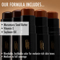 Black Radiance Color Perfect Foundation Stick with Soft Brush Applicator Duo â Buildable, Blendable Versatile Pigment-Rich Formula - Bronze Glow