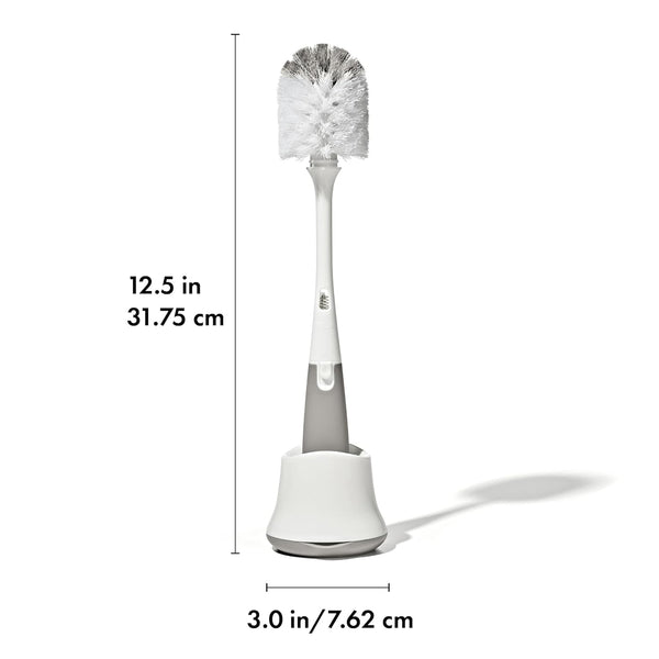 OXO Tot Bottle Brush with Nipple Cleaner and Stand - Gray