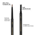 3 Pcs Waterproof Eyebrow Pencil Dark Brown, Premium Eye Brow Pencil Brn with Spoolie Brush, Longwearing for Perfect Brows, Professional,