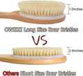 OWIIZI Bath Brushes with Soft and Natural Bristles Antiskid Wooden Long Handle Shower Body Scrubber for Wet or Dry Exfoliating,Back Scrub Deep Cleanse