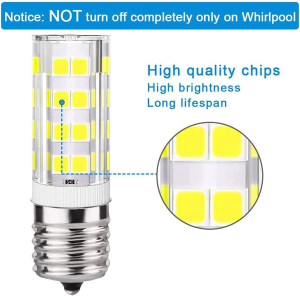 KINDEEP E17 LED Bulb Dimmable, 4W, Daylight White 6000K, Microwave Oven Light Bulbs Equivalent 40W, Ceramic Construction, Versatile Compatibility