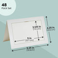 BEST PAPER GREETINGS 48 Pack Photo Frame Cards 4X6 with Envelopes - Picture Insert Note Cards for Wedding, Graduation, Anniversary (Textured Ivory