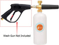 Adjustable Snow Foam Cannon with Heavy Duty Brass Knob, Quick Release Foam Blaster for Pressure Washer Gun, 1L Bottle