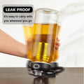 34Oz Glass Water Bottle with Capacity Mark & Stainless Steel Tea Strainer-Large Capacity for Hot/Cold Drinks,Coffee,Tea,And Water-Includes
