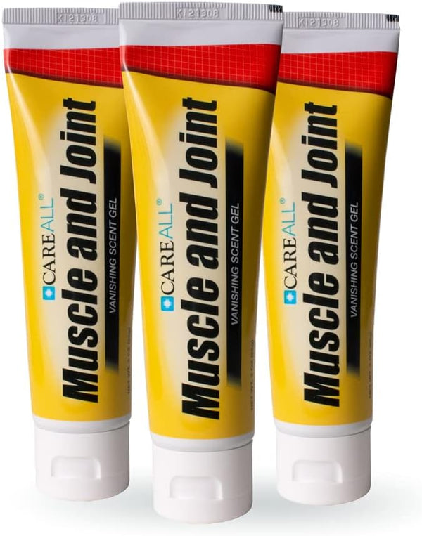 Careall Muscle & Joint Vanishing Scent Gel, 3.0 Oz. (3 Pack), Non-Greasy, Pain Relief Gel for Muscle, Back and Minor Arthritis, Topical Analgesic,