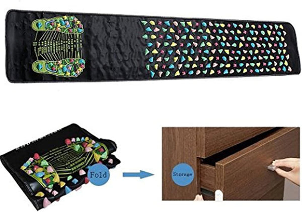 Reflexology Foot Massage Mat, Acupressure Stone Massager for Feet, Home Health Care 170Cmx35Cm
