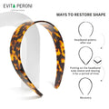EVITA PERONI Wide Headbands for Women with Teeth Acetate Resin Hair Bands for Women'S Hair No Headache Headband No Slip Hairbands-Tortoise