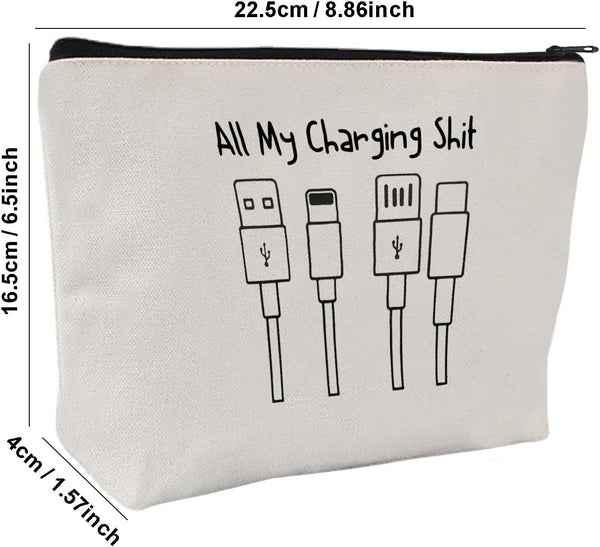 All My Charging shit bag,Fun and versatile bag with charger graphics, teenage boy gift, birthday gifts, travel accessories (Style E)