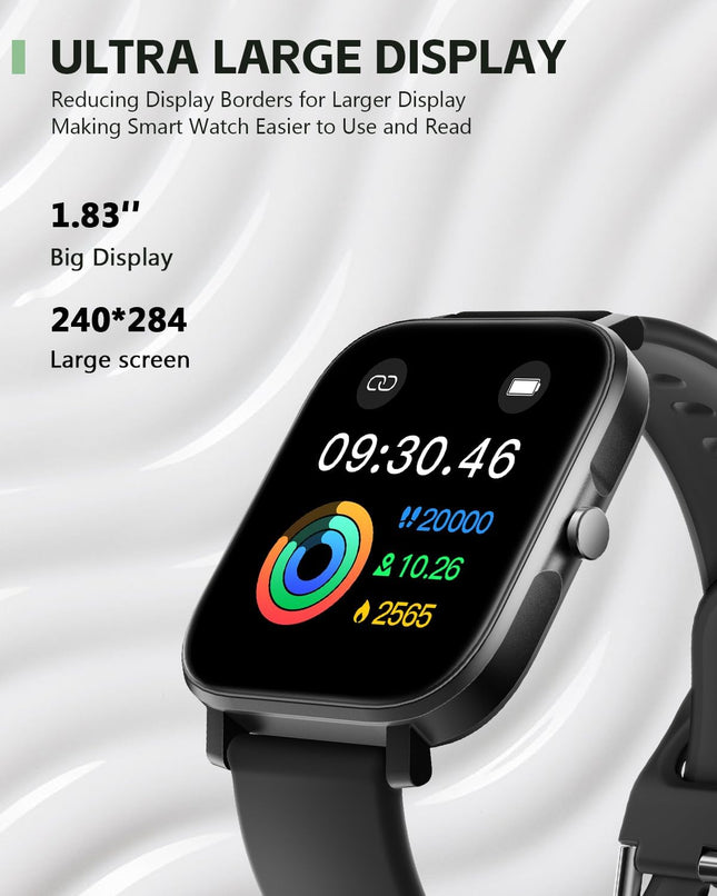 Ancwear Smart Watch for Men Women, Step Counter Watch with Heart/Sleep Tracking, 1.83" Display Fitness Tracker with 120+