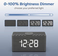 ANJANK Wooden Sound Machine Alarm Clock for Bedroom, Bluetooth Speaker, 20 Soothing Sounds, 0-100% Dimmer, Wireless Charging Station for