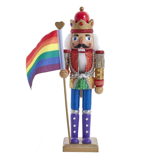Kurt S. Adler F2088 Wooden Gay Pride Nutcracker, 12-Inch, Multi-Colored