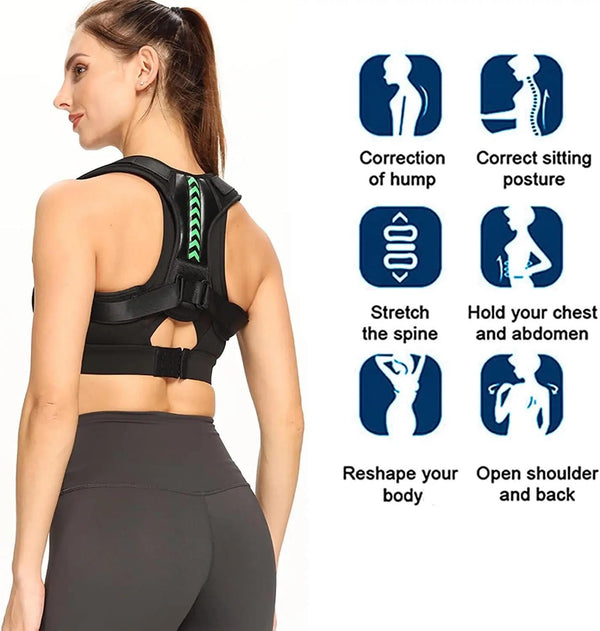 Posture Corrector for Men and Women, Adjustable Lumbar Spinal Support, Low Back Pain Relief, Neck Support, Lower Back Pain Relief (Xx-Large)