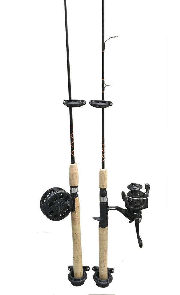 Brocraft (Set of 2) Fishing Wall Rod Holders/Fishing Rod Storage -Black
