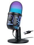 Gaming Microphone, USB Computer Microphone for PC, Mac, PS4/5, Condenser Podcast Mic for Studio Recording, Youtube, Streaming, with Headphone