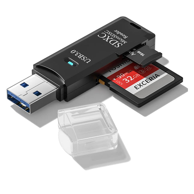 USB3.0 Micro SD Card Reader, 5Gbps 2-In-1 SD Card Reader to USB Adapter, Wansurs Memory Card Reader for SDXC, SDHC, MMC,