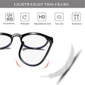 HJSTES Vintage Blue Light Glasses for Women Men round Bluelight Blocking Glasses Thick TR90 Frame Eyeglasses