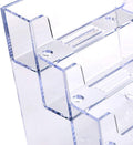 FTOF 3 Pockets Acrylic Business Card Holder Stand Clear Desktop Countertop Office Business Organizer Acrylic Index Card Filling Display for Desk 2