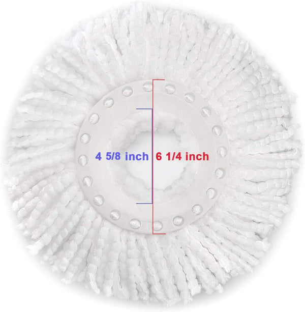 3 Pack Spin Mop Replacement Head for Hurrica, Mopnad, Cassabel and Other 360 Spin Mop Systems, Microfiber Spin Mop Refills (3Pc-White)