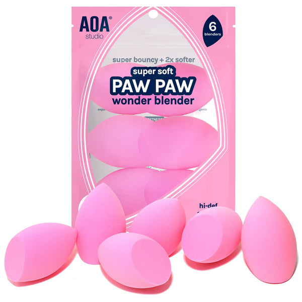 AOA Studio Collection Makeup Sponge Set Makeup Blender Latex Free and High-Definition Super Soft Set of 6 Makeup Blender for Powder Cream and