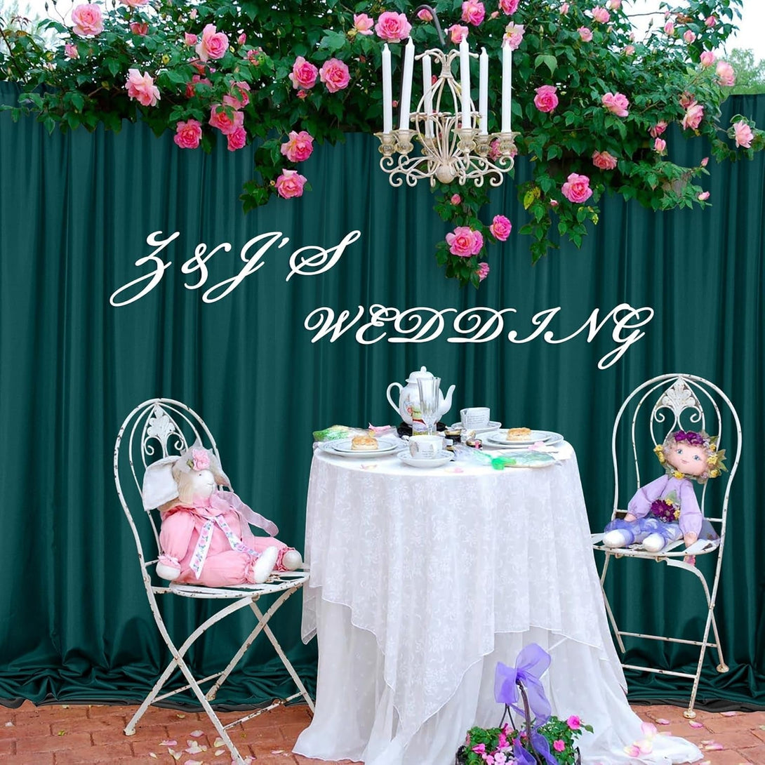 MEETSKY Hunter Green Backdrop Curtains for Parties Wedding Curtains Rod Pocket Green Photo Curtains Backdrop Sliding Drapes Backdrop Curtains for Birthday Party Photography, 5Ft X 7Ft, 2 Panels