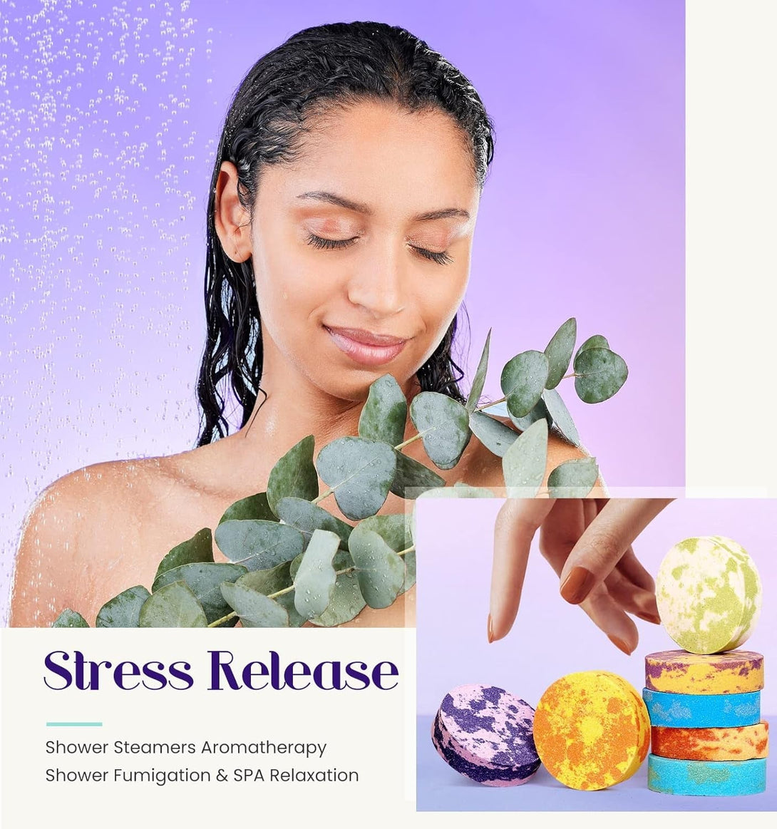 Shower Steamers Aromatherapy for Women - 8 Scents Bath Bombs with Gift Packing, Birthday Gifts for Women, Men, Dad, Grandma, Daughter, Self Care Shower Tablets, Stress Relief & Home Spa-Variety