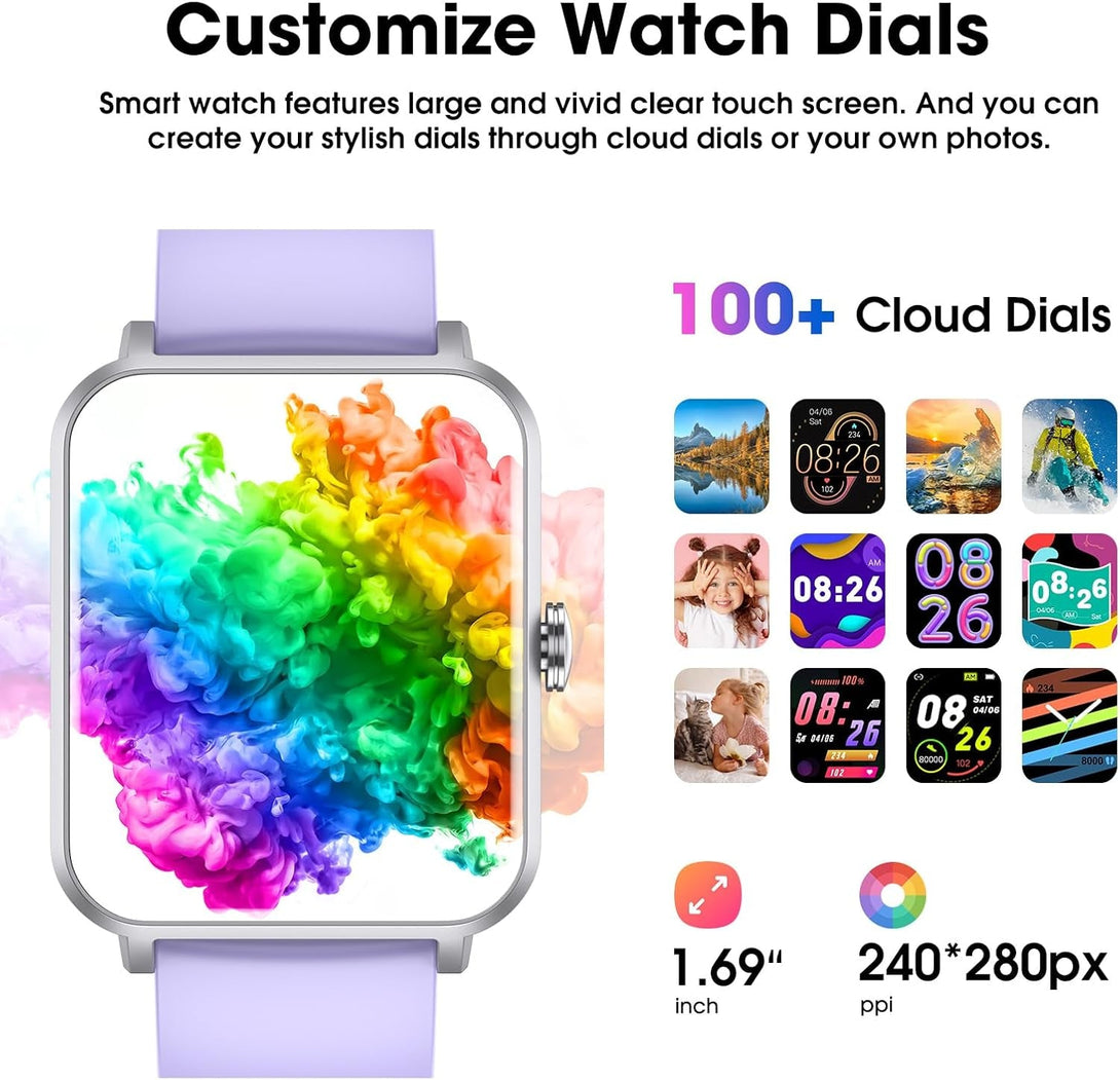 Smart Watch (Answer/Make Call) for Women Men, Fitness Tracker with Heart Rate, Blood Oxygen, Sleep Tracker, IP68 Waterproof Fitness Watch Step Calorie Counter Pedometer Compatible Iphone & Android
