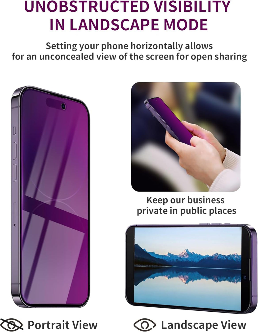 2 Pack Privacy Screen Protector for Iphone 16 Pro Max Tempered Glass 6.9Inch Private Saver Anti-Spy Eye Protection Anti-Scratch Full Coverage
