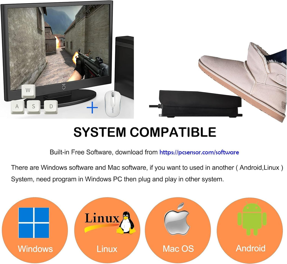 Ikkegol Upgraded 2023 Digital Optical USB Foot Pedal, USB Single Foot Switch Game Control, One Key Programmable Footswitch Mouse Keyboard for Video Game Push to Talk, Transcription HID (Single Pedal)